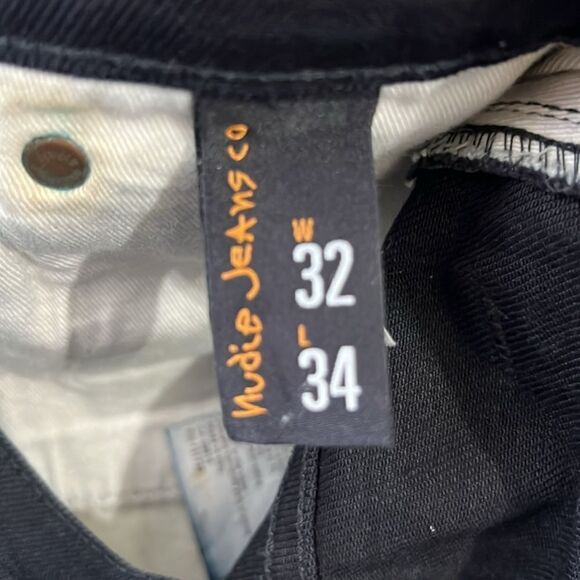 👁️👁️ NUDIE JEANS CO. Black Denim “EYE” Graphic Jeans - RARE - Sz 32 - *READ* - Picture 13 of 14